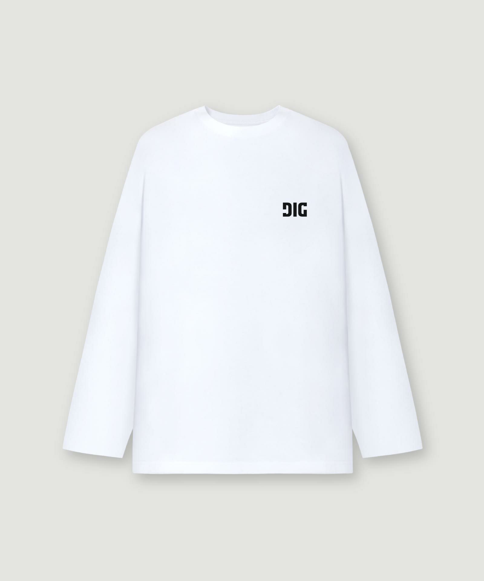 DIG SIGNATURE LOGO LONGSLEEVE T-SHIRT｛CT-05｝【[02]WHITE】 | DIG