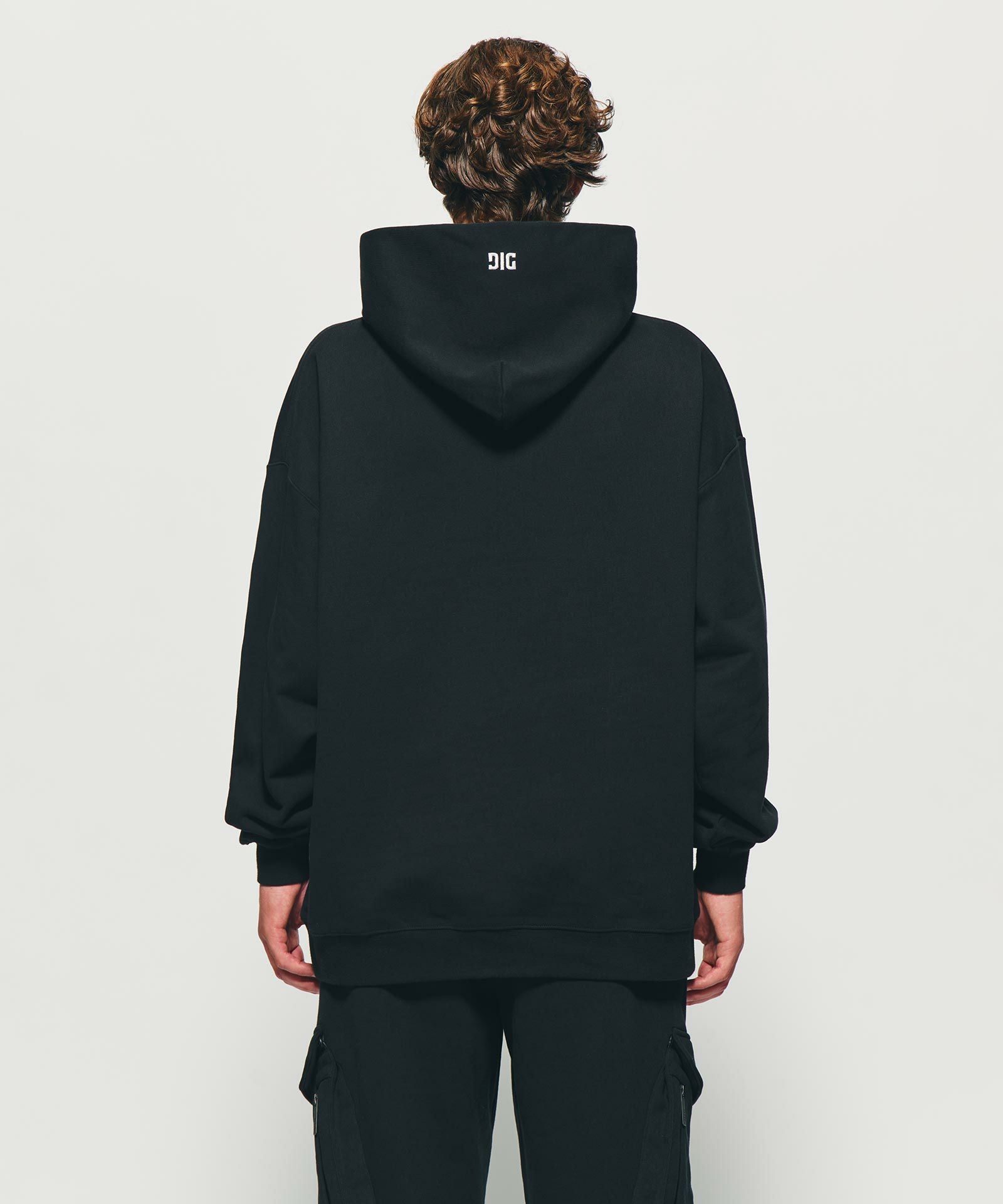 DIG SIGNATURE EMBROIDERED LOGO HOODIE｛CT-07｝【[01]BLACK】 | DIG