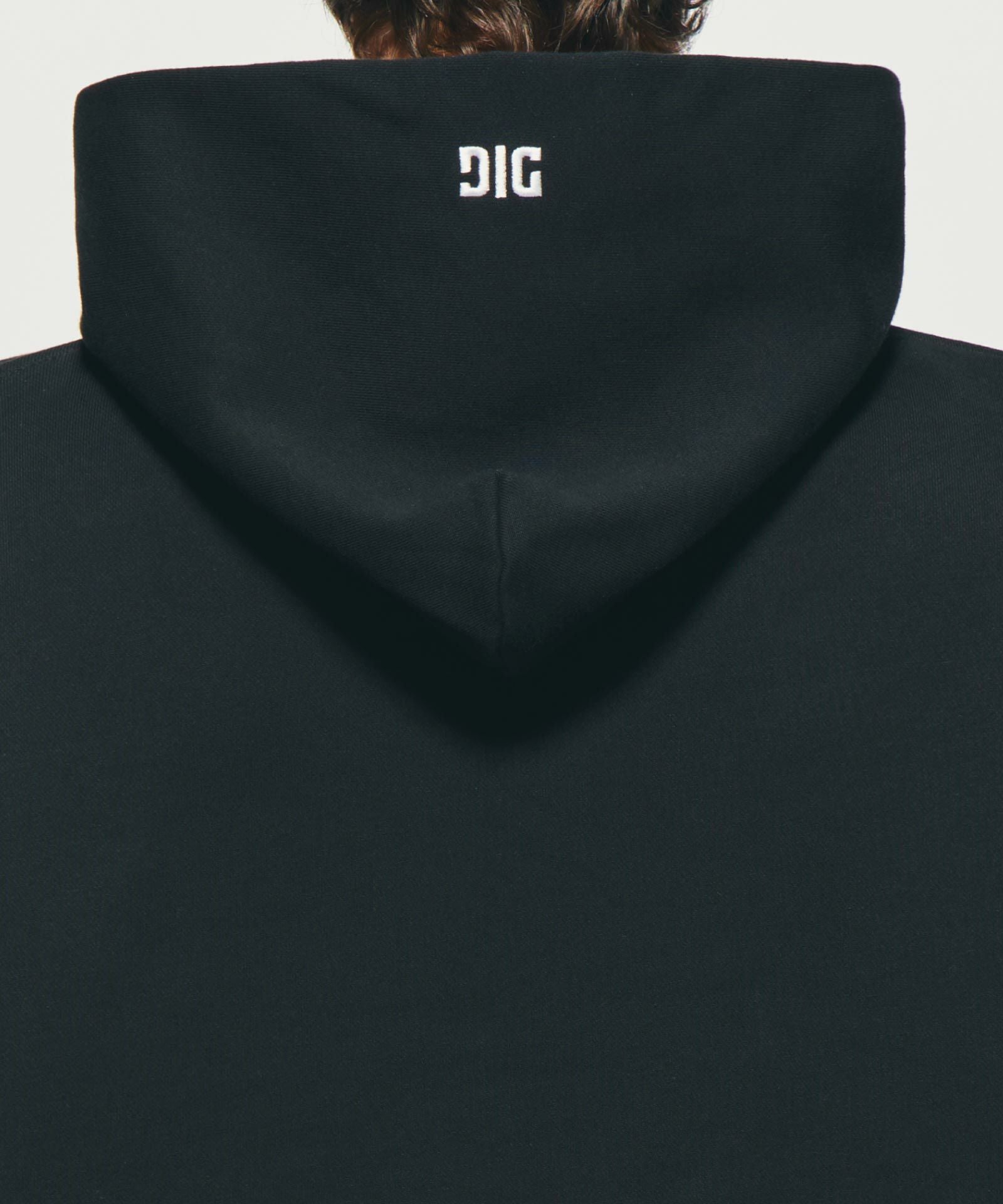 DIG SIGNATURE EMBROIDERED LOGO HOODIE｛CT-07｝【[01]BLACK】 | DIG