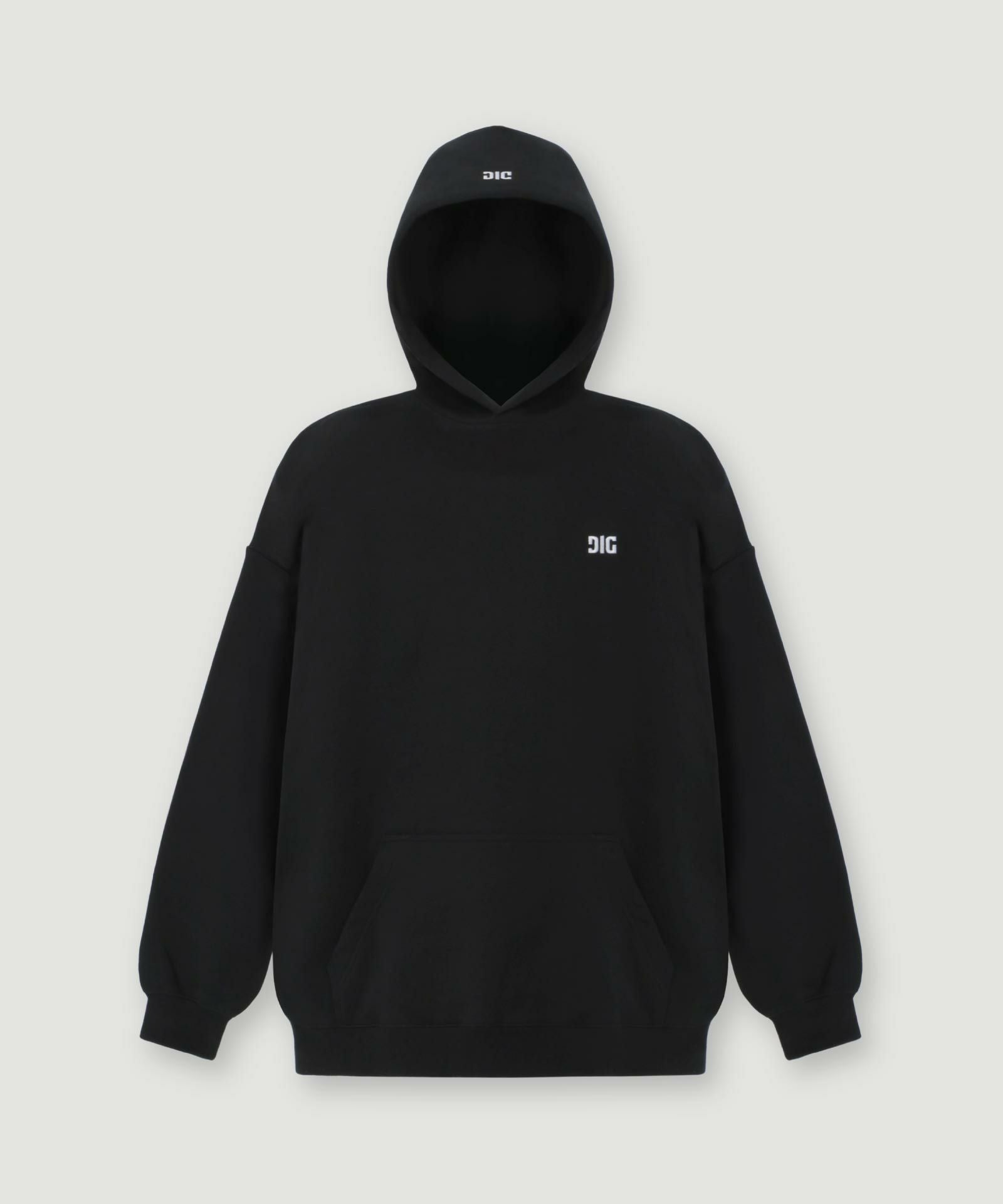 DIG SIGNATURE EMBROIDERED LOGO HOODIE｛CT-07｝【[01]BLACK】 | DIG